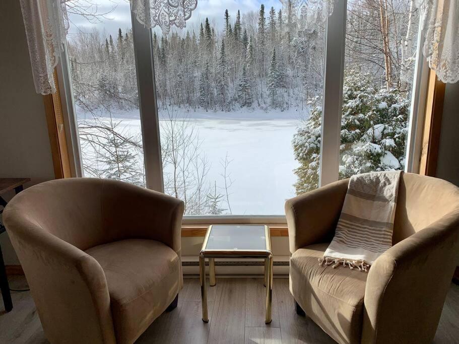 Le Chalet Bleu, Aux Pieds Des Monts-Valin Saint-David-de-Falardeau Exteriér fotografie